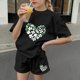thumbnail image 3 of Vestido de manga corta para niños Día de San Patricio impreso de dos piezas Conjunto de cuello redondo con pantalones cortos, blusa de manga corta, 3 of 7