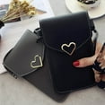 thumbnail image 6 of Babibeauty Phone Purse Fine Workmanship Large Capacity Faux Leather Heart Shape Buckle Cossbody Bag for Travel,Dark Gray, 6 of 8