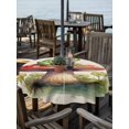 thumbnail image 6 of Outdoor Tablecloth with Umbrella Hole, Mushroom Frogs Spillproof Waterproof Outdoor Table Cover, Spring Floral Green Botanical Rustic Patio Tablecloths for Party/Garden/Picnic, Round 54 inch, 6 of 9
