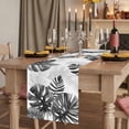 thumbnail image 2 of Table Runners 72 Inches Long Dress Scarves, Grey Black Leaves Farmhouse Kitchen/Dining Table Runner, Coffee Tablerunners, Summer Botanical Watercolor Leaf 14x72 Inch, 2 of 9