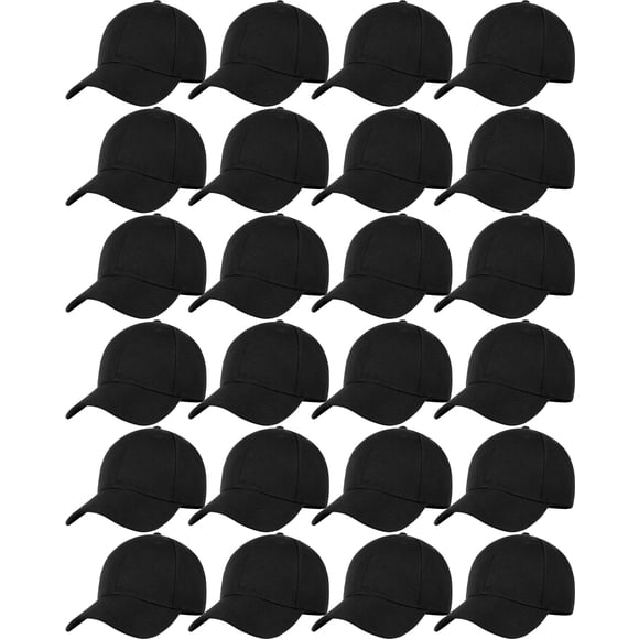 Gorra de béisbol Handepo, correa trasera ajustable, 24 unidades, negra