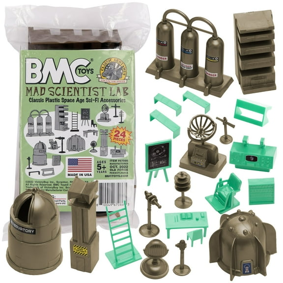 BMC Classic Mad Scientist Lab - 24pc Plastic Army Men Sci-Fi Accessory Playset