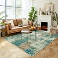 thumbnail image 5 of Moynesa 5'x7' Modern Abstract Area Rug,5x7FT Rugs for Living Room, Washable Accent Bedroom Rug Non-Slip Non Skid, Indoor Floor Contemporary Carpet for Kitchen Bathroom Laundry Green, 5 of 7