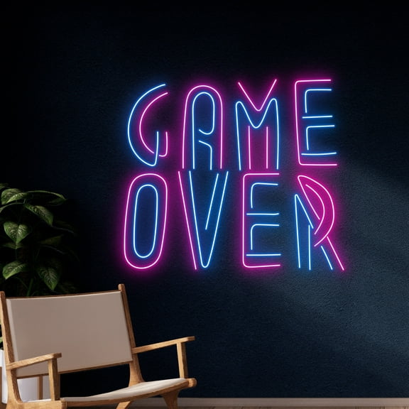 Handmadetneonsign Game Over Neon Sign, Game Player Led Light, Gamer Neon Light, Gaming Led Sign