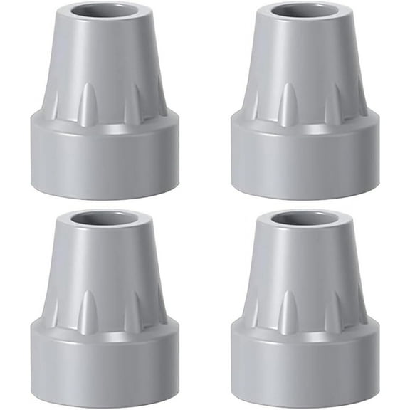 Crutch Tips, 4 Pack 7/8 Inch Replacement Crutch Feet Cap Heavy Duty Rubber Accessories Walking Cane Tips, Gray