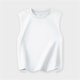 thumbnail image 4 of Camiseta de tirantes de cuello redondo para niña, de color liso, sin mangas, ideal para actividades al aire libre, cómoda, de talla mediana a grande, de poliéster., 4 of 6
