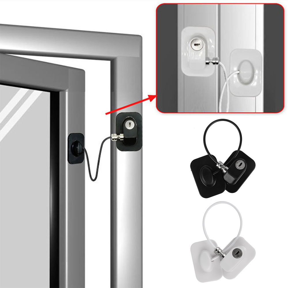 Doors(black) Baby Locks for Cabinets Drawers Windows Fridge Lock Refrigerator Lock,Cabinet Locks Child Safety Latches with Strong Adhesives and Keys Punch-Free Child Safety Strap Locks