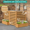 thumbnail image 3 of SUNYRISY Air Conditioner Fence 3 Panels Outdoor Wood Privacy Screen with Planter Box for Trash Can Pool Equipment Enclosure, No-Dig Kit 36" W x 45" H, 3 of 14