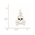 thumbnail image 2 of 925 Sterling Silver Red CZ Skull (13x21mm) Pendant / Charm, 2 of 2