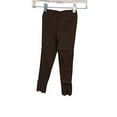 thumbnail image 2 of Kidsy Toddler Baby Girls Frilled Pants – Peruvian Pima Cotton, Elastic Waist, Pull-On, Solid Colors, Chocolate, 5, 2 of 4