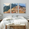 thumbnail image 3 of PixonSign Framed Canvas Print Wall Art Set Mountain Range Italy Lake Cuomo City Urban Architecture Photography Realism Scenic Landscape Decorative Colorful Multicolor for Bedroom - 16"x24"x3 White, 3 of 5