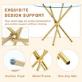 thumbnail image 6 of Hi loPres 36.6-Inch Round Glass Dining Table Set for 4, Modern Gold Metal Legs with White Fabric Chairs, 5-Piece Kitchen Room Furniture, 6 of 10