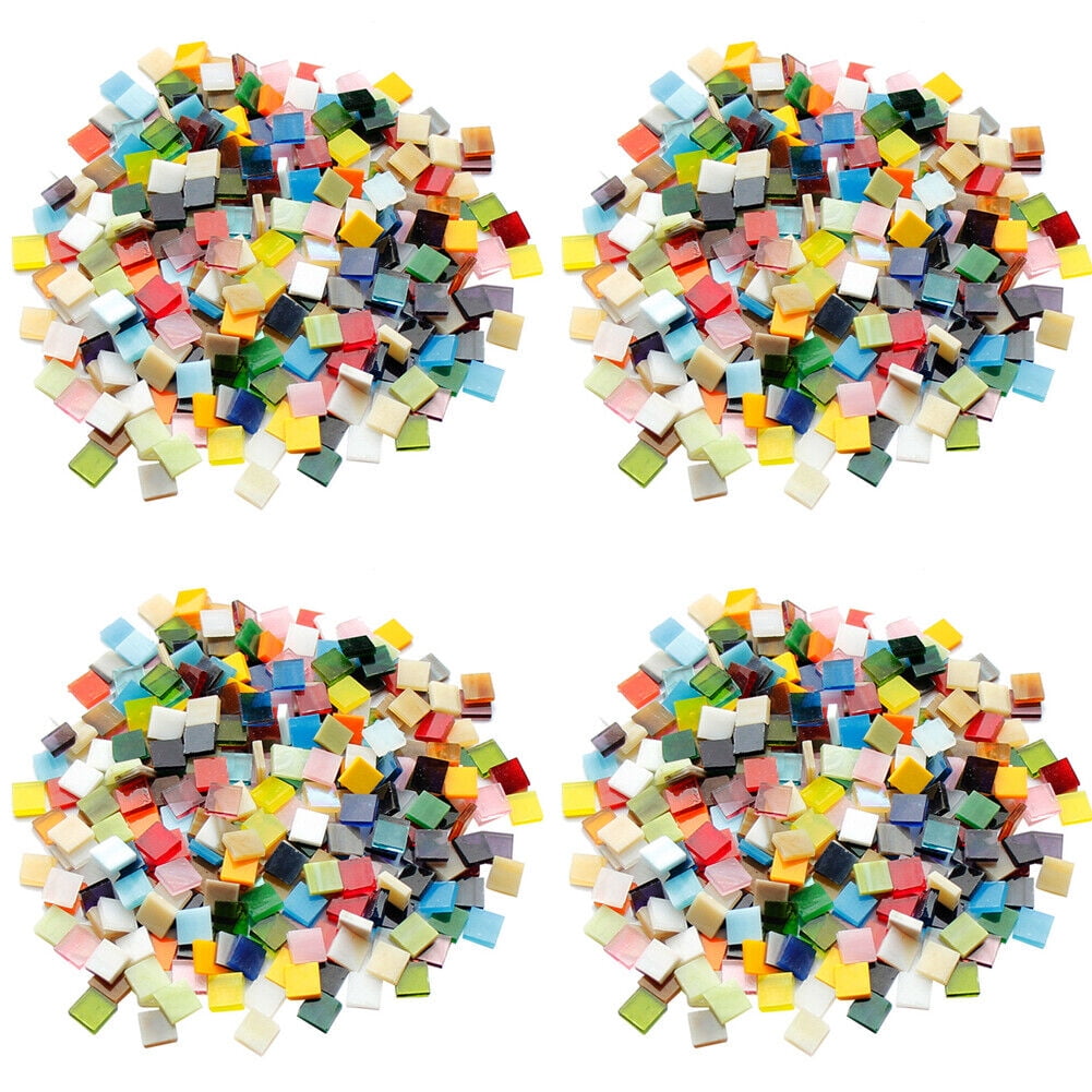 US 1100Pack Mosaic Tile Crafts Textured Stained Glass Decorations Assorted Color