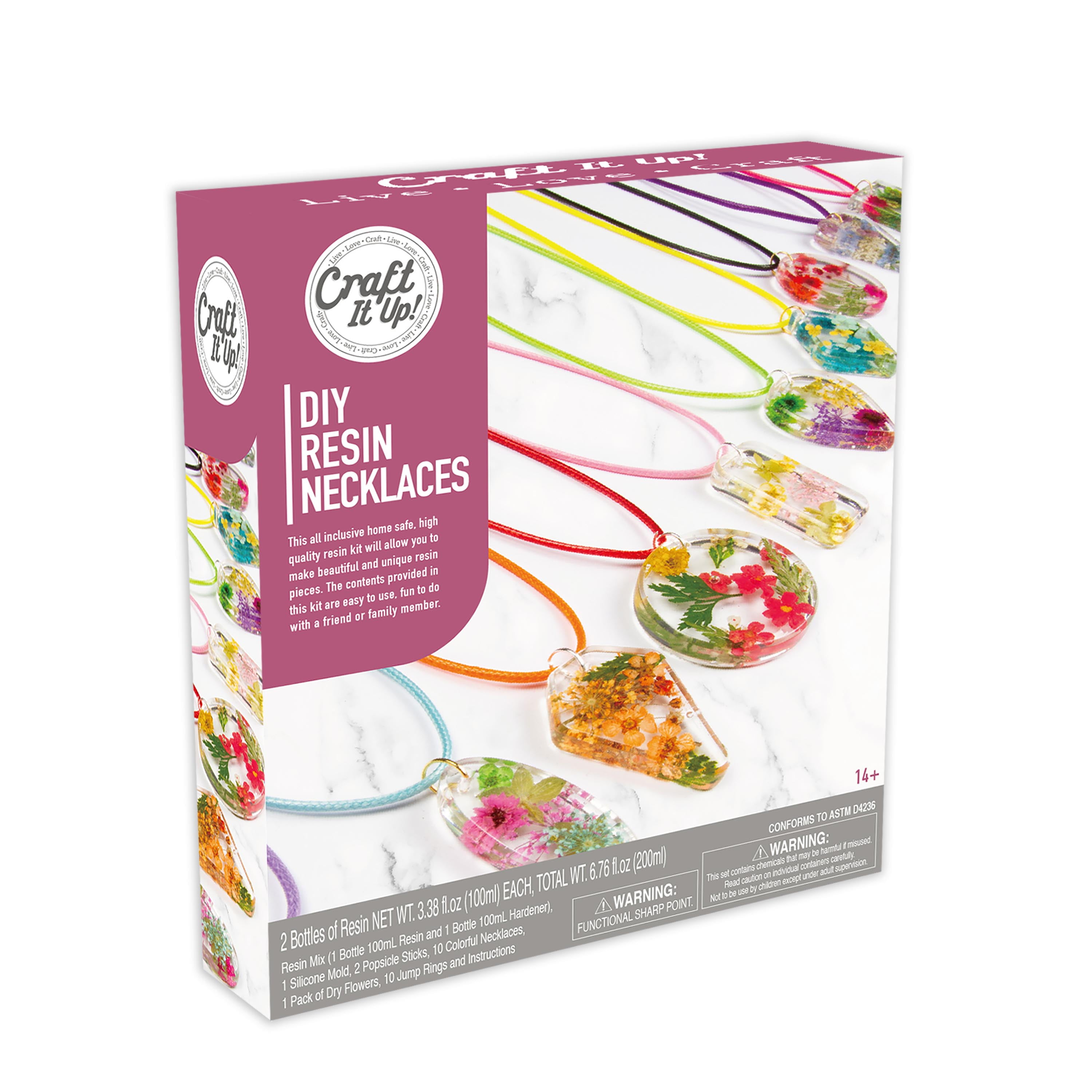 Resin Necklaces by Craft it Up Beginners DIY Jewelry Kit