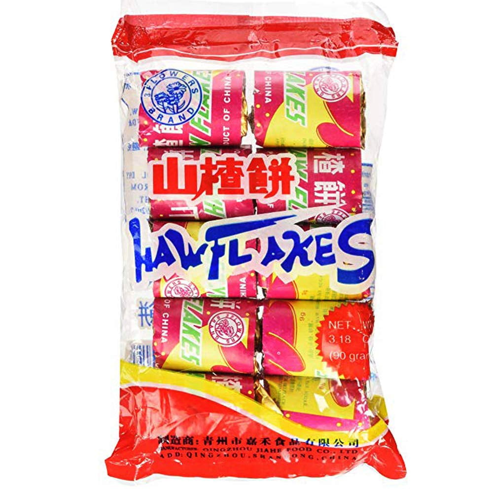 NineChef Brand Spoon Plus Haw Flakes, Chinese Sweets Made From the Fruit of the Chinese Hawthorn (Pack of 12)