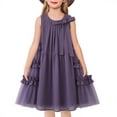 thumbnail image 4 of FYDUU Toddler Little Girls Dress Elegant Girls Tulle Dress Sleeveless A-Line Sundress Lightweight Casual Midi Dress Fashion Dresses 5-6 Years, 4 of 4