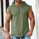 thumbnail image 2 of M Y M Camisa sin Mangas con Capucha Color Plano Clásico Cuarto Cremallera Deportes Casuales Color Sólido Superior para Hombres, 2 of 7
