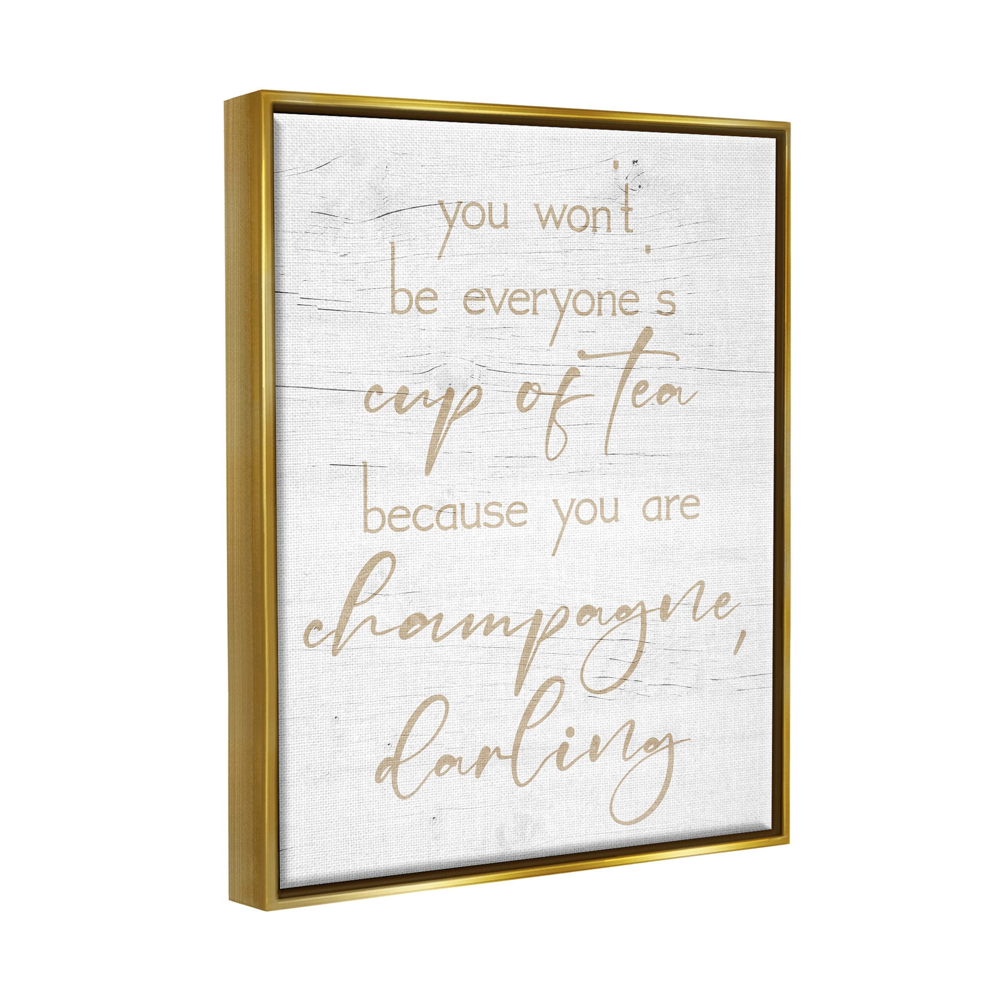 Stupell You Are Champagne Darling Encouragement Food & Beverage Painting Gold Floater Framed Art Print Wall Art