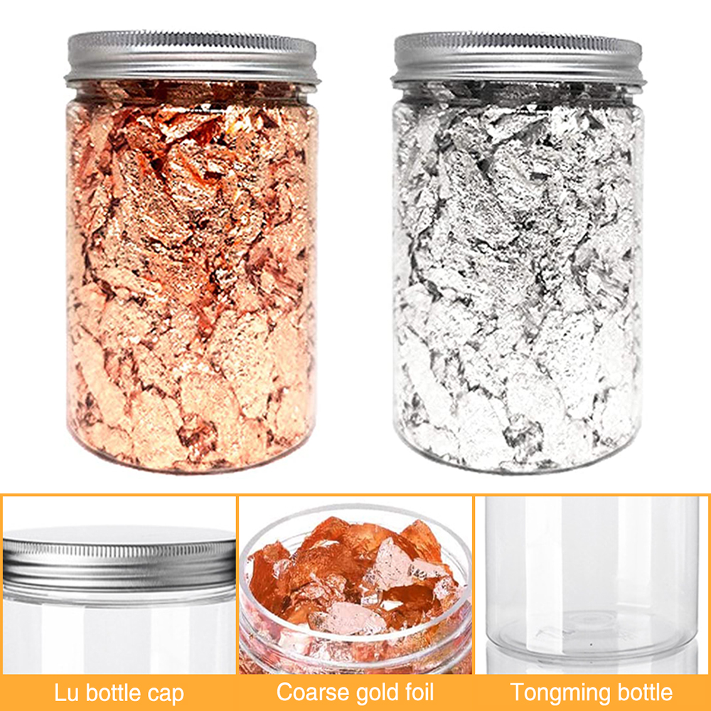 MQOUNY Gold Foil Flakes for Resin Crafts Nails,DIYs,Furniture Decpration Golden Gold Metallic Foil Flakes for Nails,Painting Arts