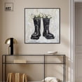 thumbnail image 3 of Rainboots And Daisies Chic Farmhouse Canvas Wall Art by Art Remedy, Black Floater Frame, 30"x30", 3 of 7