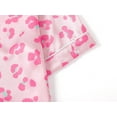 thumbnail image 4 of Topgal Satin Pajama Set for Girls Beige & Pink Leopard Short Sleeves Pant Button-up Silky Nightwear Size 8, 4 of 7