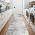 thumbnail image 5 of Washable Long Hallway Runner Rug: Non-slip 2'6x12 Kitchen Rugs Abstract Entryway Bathroom Soft Living Room Bedroom Beside Floor Mat Indoor Farmhouse Carpet For Home Office(2'6x12 Light/grey), 5 of 8