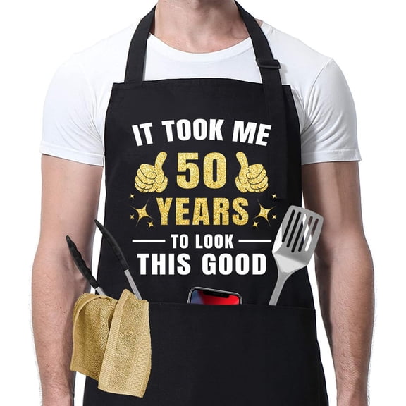 50th Birthday Gifts for Women Men, Funny Apron for Men,40th 50th 60th Happy Birthday Decorations