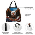 thumbnail image 3 of Bingfone Cartoon Bald Eagle USA Print Lunch Bag Insulated Lunch Box, Small Leakproof Cooler Food Lunch Containers Reusable High Capacity Lunch Tote Bags for Work, Travel, Outdoor, 3 of 5