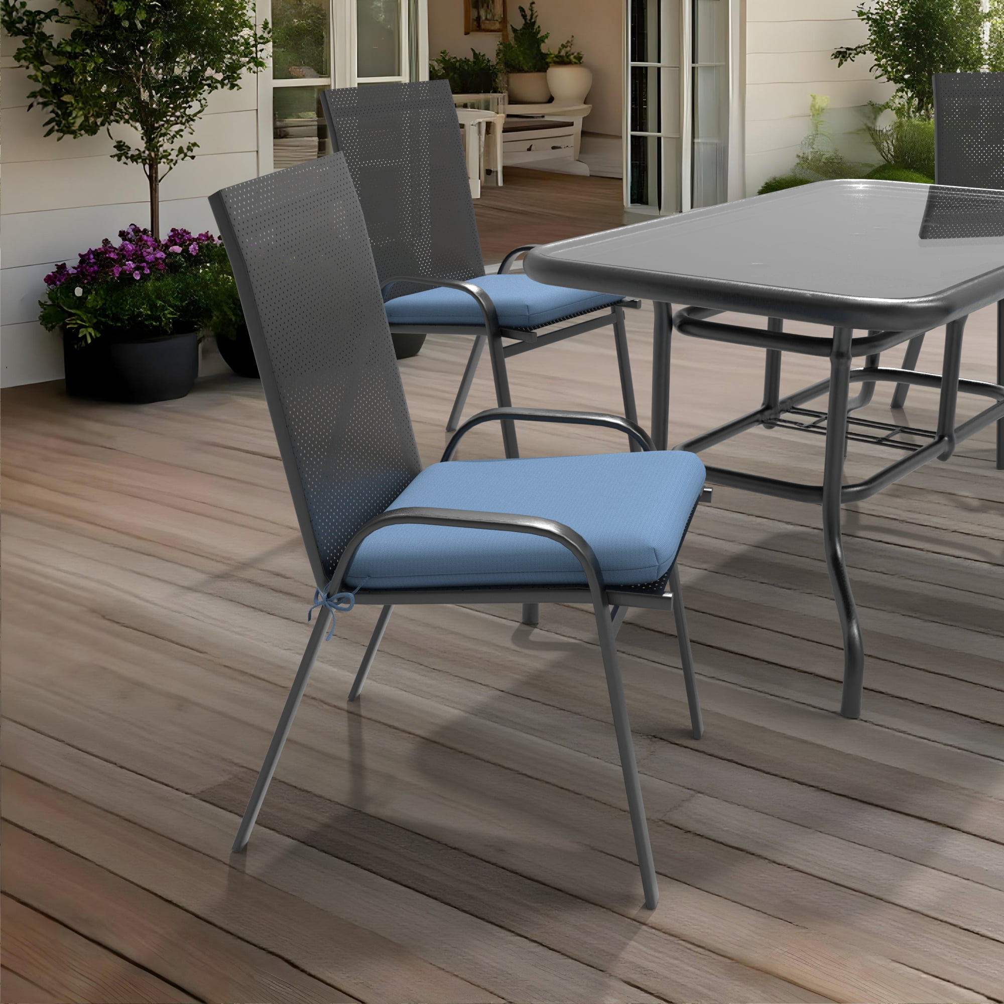 Covers & all CoverRite Square Dining Chair Cushions 3" Foam Tear and UV Resistant Outdoor chairs