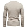 thumbnail image 3 of Men's Crewneck Sweater Soft Casual Sweaters for Men Classic Pullover Sweaters Khaki XXXL, 3 of 3