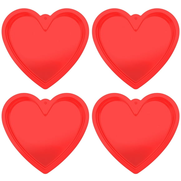 Wekvgz 2 Pcs Heart Shape Cake Pan 10 Inches Silicone Heart Cake Mold Nonstick Heart Baking Pan Reusable Cake Tin for Brownie Cheesecake Muffin Microwave and Oven Safe