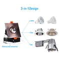 thumbnail image 4 of 6 Pack 3 Inch 7W Gimbal LED Recessed Light with J-Box, Square Downlight Dimmable, 4000K Cool White, Oil Rubbed Bronze, 4 of 7