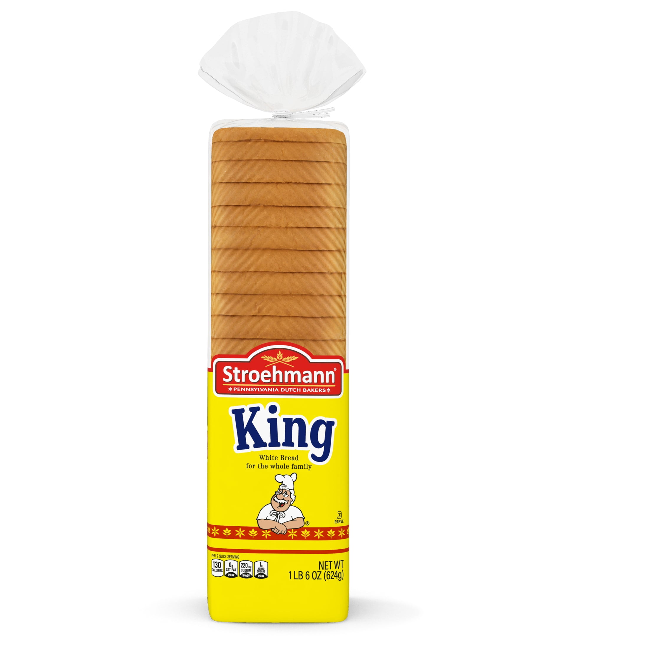 Stroehmann King Bread, 22 oz, Plain White Bread, Bag