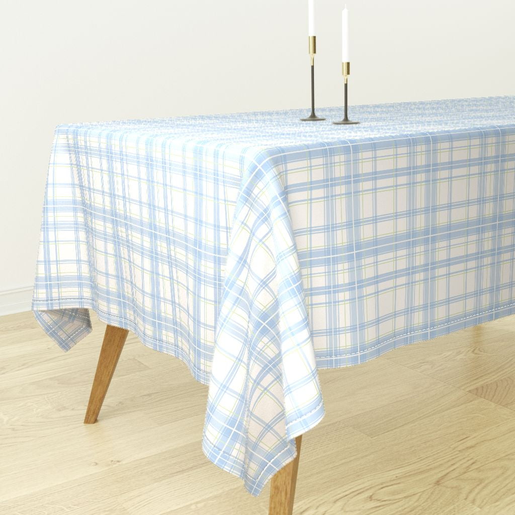 Tablecloth Tartan Plaid Swedish Blue And White Picnic Shabby Chic