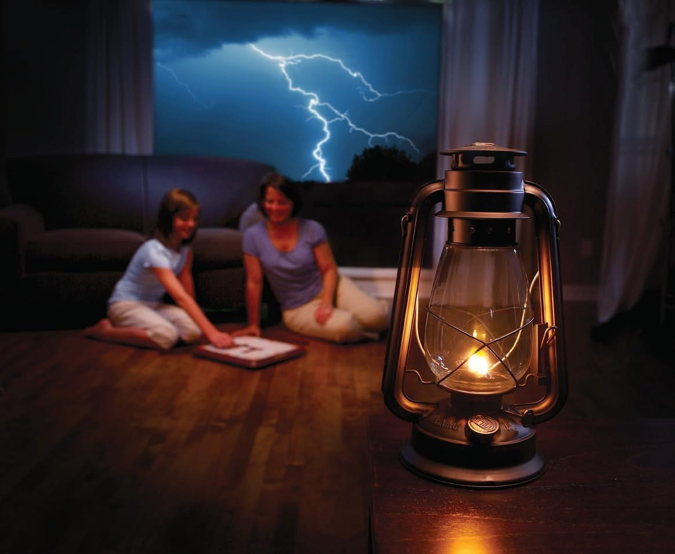 Large Paraffin Oil Indoor Lamp, Hurricane Lamp, Emergency Kit, 52664 Farmer’s Lantern Indoor Oil Lamp, Black, Original
