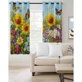 thumbnail image 2 of Spring Wildflower Blackout Curtains for Bedroom Living Room Darkening Curtains 63 Inches Long Floral Leaves Country Pastoral Window Curtain 2 Panels Set Window Treatment Grommet Drapes 52"x63", 2 of 9