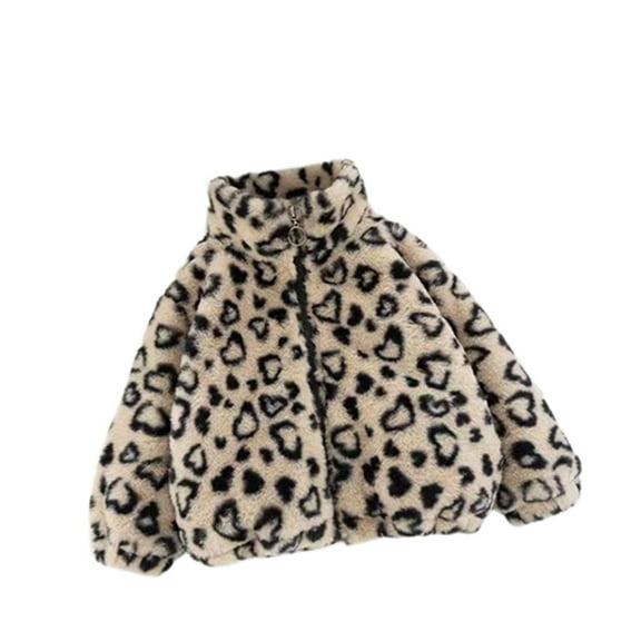 Edvintorg Fleece Winter Parkas Kids Jackets for Girls Boys Cartoon Print Warm Thick Velvet Children's Coat Baby Outerwear Infant Overcoat with Zipper 1-6Years
