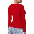 thumbnail image 4 of gakvbuo Summer Square Neck Tops for Women Long Sleeve Shirts Tops Dressy Casual T Shirts Blouse Basic Tops Tees Going Out Tops for Women, 4 of 7