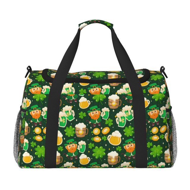 Disketp St Patrick's Day10 Bolsa de Viaje Tipo Duffle, Bolso de Mano para Fin de Semana para Mujer, Bolsa de Gimnasio Ligera para Hombre, Esencial para Viajes