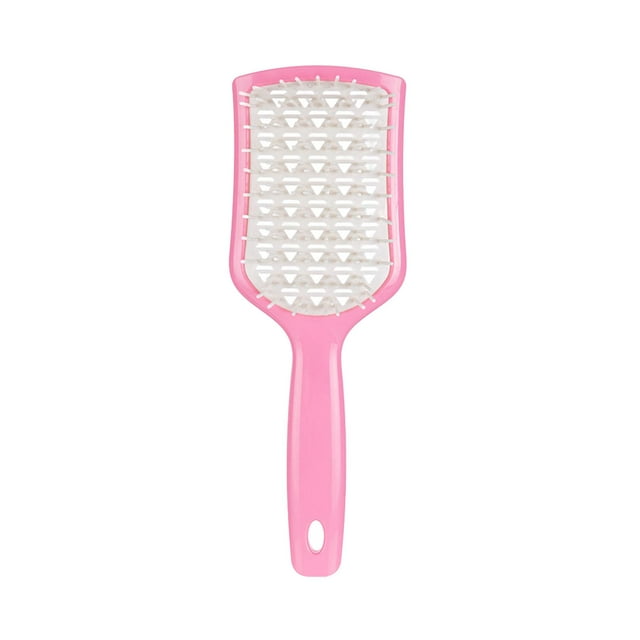 Cepillo desenredante para cabello rizado para hombres y mujeres, portátil, profesional, para peinar. Rosa