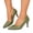 Green, variant on Women's Pointed Toe Stilettos High Heel Sandals Fashion Studded Lightweight Patent Leather Pumps Dress Shoes Orange Size 9