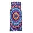 thumbnail image 3 of Mandala pattern purple blue Spring Summer Dresses for Women Fashion T-shirt Dress Casual Sleeveless Loose Sundress with Pockets, 3 of 5