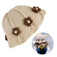 thumbnail image 6 of Cute Hand-knit Bucket Hat for Kids Boys&girls Ins Crochet Flower Stripe Baby Fisherman Hat Bohemian Style Toddlers Warm Cap (for BEIGE), 6 of 7