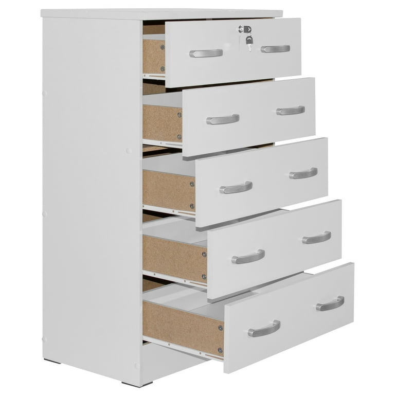 Better Home Products Cindy 5 Drawer Bedroom Wooden Dresser Better Home Products Cindy 5 Drawer Bedroom Wooden Dresser