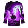 thumbnail image 3 of Camisas de Manga Larga para Hombres Imprimir Blusa de Manga Corta de Cuello Redondo, Camisas de Lino para Hombres, 3 of 4