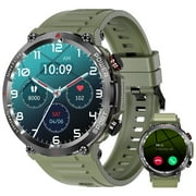 Blackview Men'S Military Smartwatch, Bluetooth Call(Answer/Make Calls), Speaker, 1.39" HD Touch Screen Tactical Wach for Android and iPhone Apple Compatible, Waterproof, Green