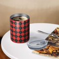thumbnail image 3 of 12oz Coffee Tumblers Red Black Checkerboard Checkered Pattern Stainless Steel Vacuum Insulated Travel Tumbler Coffee Cups Mug with Lid and Straw with Cleaning Brush for Cold & Hot Drinks, 3 of 5