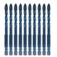 thumbnail image 1 of 10Pcs Cross Spearhead Drill Bit Carbide Bits with 1/4in Hex Shank for Ceramic Marble GlassDark Blue 8mm Hole, 1 of 5