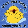 thumbnail image 2 of CafePress - Life's Ducky 1St Birthday - Cute Infant Baby Football Bodysuit, 2 of 3