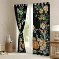 thumbnail image 3 of jejeloiu Chic Flower Black Out Curtains,Colorful Floral Butterfly Curtains Pack of 2 (42x63 Each),Boho Bohemian Exotic Moth Bedroom Curtains For Adult,Breathable Home Decor, 3 of 6